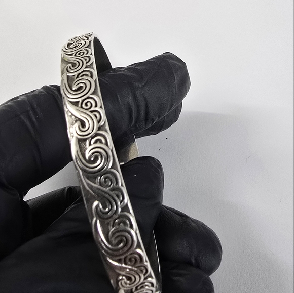Native American Sterling Silver 925 Swirl Design Bracelet - Picture 10 of 12